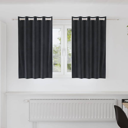 Mörkläggningsgardiner 2 pcs Mörkgrå 140 x 140 cm Sammet