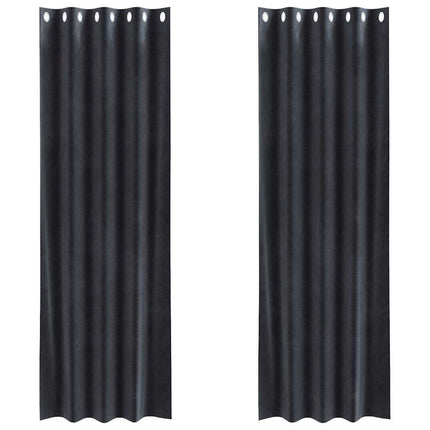 Mörkläggningsgardiner 2 pcs Mörkgrå 140 x 225 cm Sammet