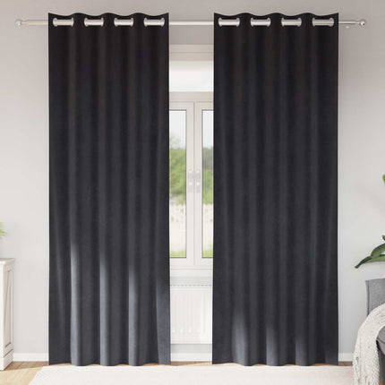 Mörkläggningsgardiner 2 pcs Mörkgrå 140 x 245 cm Sammet