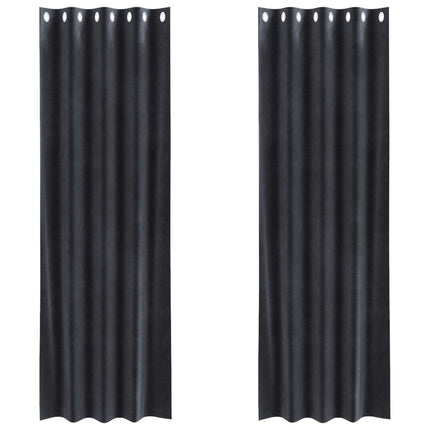Mörkläggningsgardiner 2 pcs Mörkgrå 140 x 245 cm Sammet
