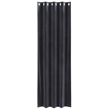 Mörkläggningsgardiner 2 st Mörkgrå 140 x 245 cm Sammet