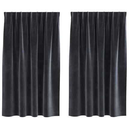 Mörkläggningsgardiner 2 pcs Mörkgrå 140 x 140 cm Sammet