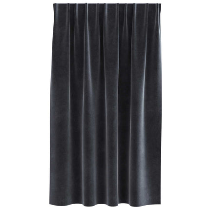 Mörkläggningsgardiner 2 pcs Mörkgrå 140 x 140 cm Sammet