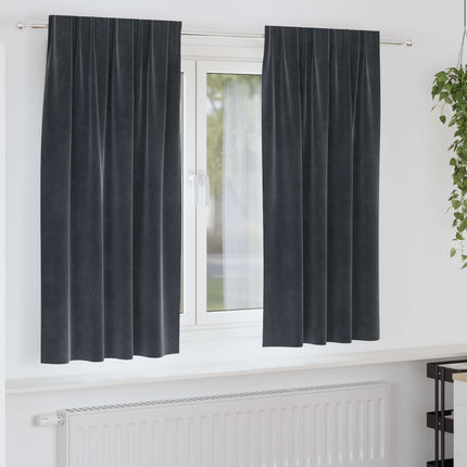 Mörkläggningsgardiner 2 pcs Mörkgrå 140 x 175 cm Sammet