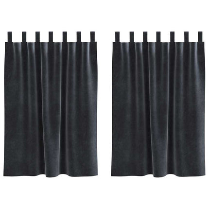 Mörkläggningsgardiner 2 st Mörkgrå 140 x 140 cm Sammet