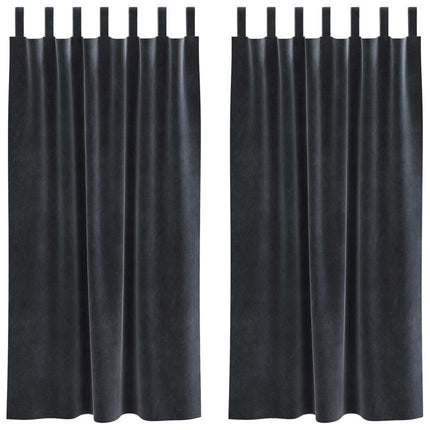 Mörkläggningsgardiner 2 pcs Mörkgrå 140 x 175 cm Sammet