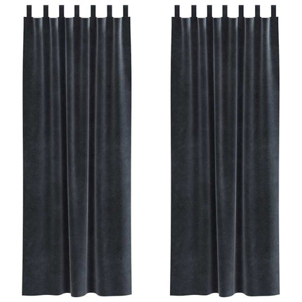 Mörkläggningsgardiner 2 pcs Mörkgrå 140 x 225 cm Sammet