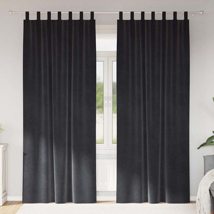 Mörkläggningsgardiner 2 st Mörkgrå 140 x 260 cm Sammet