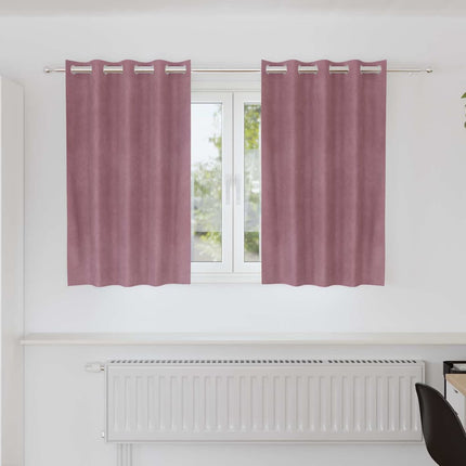 Mörkläggningsgardiner 2 st Mörkrosa 140 x 140 cm Sammet