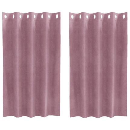 Mörkläggningsgardiner 2 pcs Mörkrosa 140 x 140 cm Sammet
