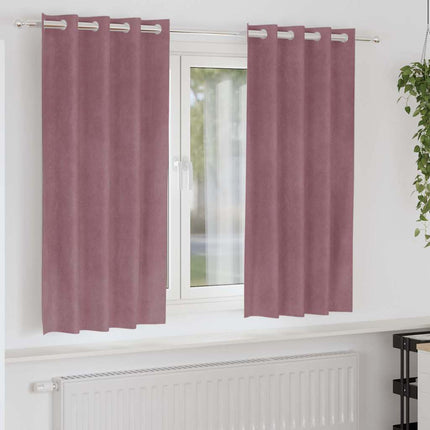 Mörkläggningsgardiner 2 st Mörkrosa 140 x 175 cm Sammet