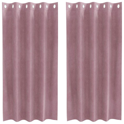 Mörkläggningsgardiner 2 st Mörkrosa 140 x 175 cm Sammet