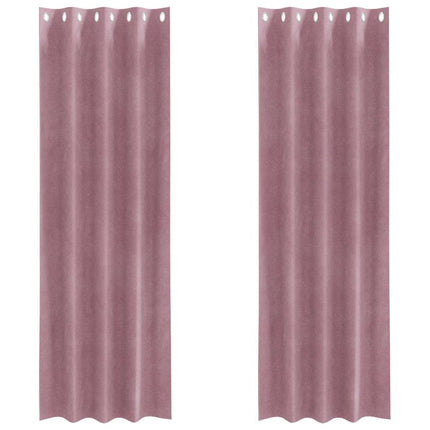 Mörkläggningsgardiner 2 pcs Mörkrosa 140 x 225 cm Sammet