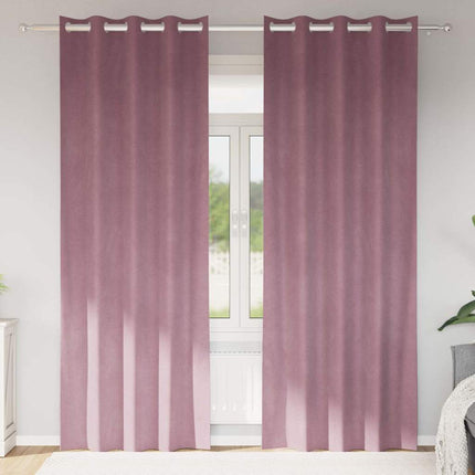 Mörkläggningsgardiner 2 st Mörkrosa 140 x 245 cm Sammet