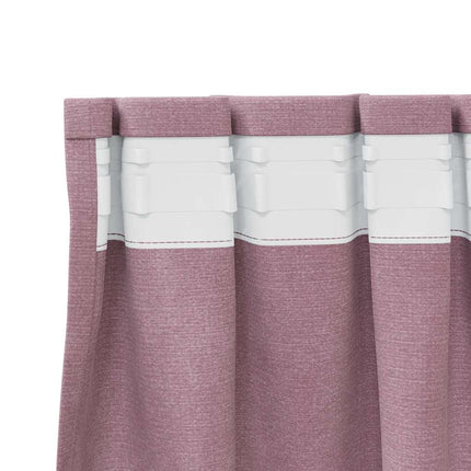 Mörkläggningsgardiner 2 pcs Mörkrosa 140 x 140 cm Sammet
