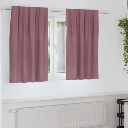 Mörkläggningsgardiner 2 pcs Mörkrosa 140 x 140 cm Sammet