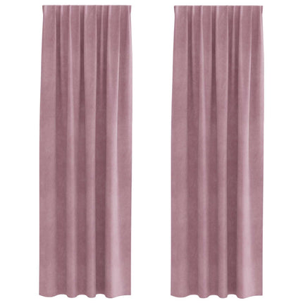 Mörkläggningsgardiner 2 pcs Mörkrosa 140 x 225 cm Sammet