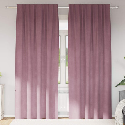 Mörkläggningsgardiner 2 pcs Mörkrosa 140 x 245 cm Sammet