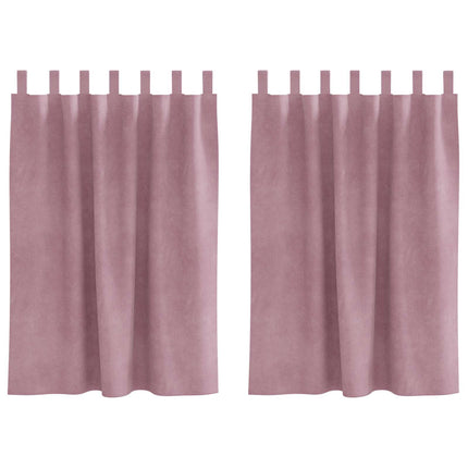 Mörkläggningsgardiner 2 pcs Mörkrosa 140 x 140 cm Sammet