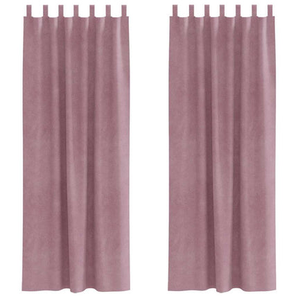 Mörkläggningsgardiner 2 pcs Mörkrosa 140 x 245 cm Sammet