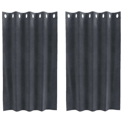 Mörkläggningsgardiner 2 st Ljusgrå 140 x 140 cm Sammet