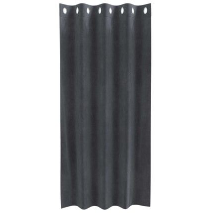 Mörkläggningsgardiner 2 st Ljusgrå 140 x 175 cm Sammet