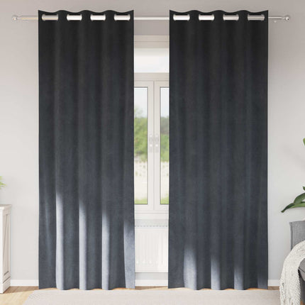 Mörkläggningsgardiner 2 pcs Ljusgrå 140 x 245 cm Sammet