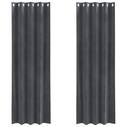 Mörkläggningsgardiner 2 pcs Ljusgrå 140 x 245 cm Sammet