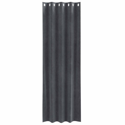 Mörkläggningsgardiner 2 pcs Ljusgrå 140 x 245 cm Sammet