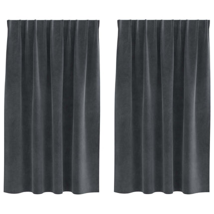 Mörkläggningsgardiner 2 pcs Ljusgrå 140 x 140 cm Sammet