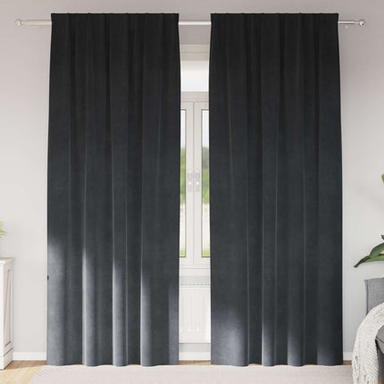 Mörkläggningsgardiner 2 pcs Ljusgrå 140 x 260 cm Sammet