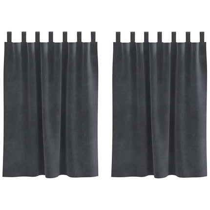 Mörkläggningsgardiner 2 pcs Ljusgrå 140 x 140 cm Sammet