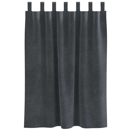 Mörkläggningsgardiner 2 pcs Ljusgrå 140 x 140 cm Sammet