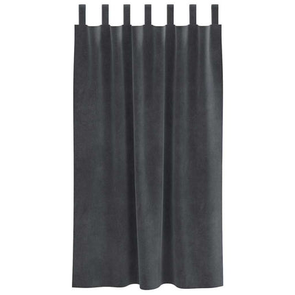 Mörkläggningsgardiner 2 pcs Ljusgrå 140 x 175 cm Sammet