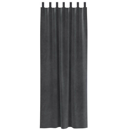 Mörkläggningsgardiner 2 pcs Ljusgrå 140 x 225 cm Sammet