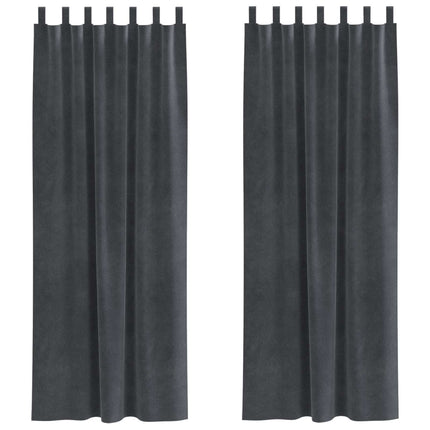 Mörkläggningsgardiner 2 st Ljusgrå 140 x 245 cm Sammet