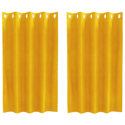 Mörkläggningsgardiner 2 pcs Senapsgul 140 x 140 cm Sammet