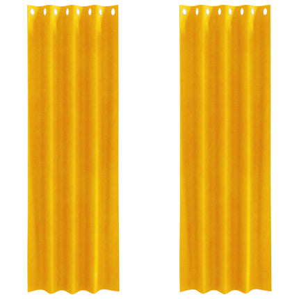 Mörkläggningsgardiner 2 pcs Senapsgul 140 x 245 cm Sammet