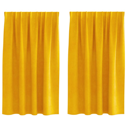 Mörkläggningsgardiner 2 pcs Senapsgul 140 x 140 cm Sammet
