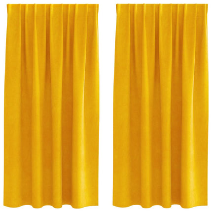 Mörkläggningsgardiner 2 pcs Senapsgul 140 x 175 cm Sammet