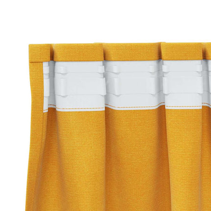 Mörkläggningsgardiner 2 pcs Senapsgul 140 x 225 cm Sammet