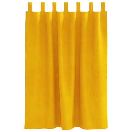 Mörkläggningsgardiner 2 st Senapsgul 140 x 140 cm Sammet