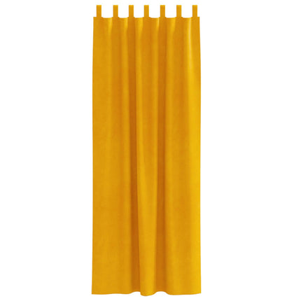 Mörkläggningsgardiner 2 pcs Senapsgul 140 x 225 cm Sammet