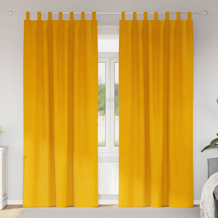Mörkläggningsgardiner 2 pcs Senapsgul 140 x 260 cm Sammet