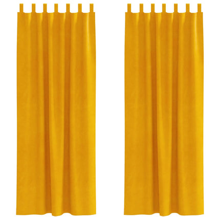 Mörkläggningsgardiner 2 pcs Senapsgul 140 x 260 cm Sammet