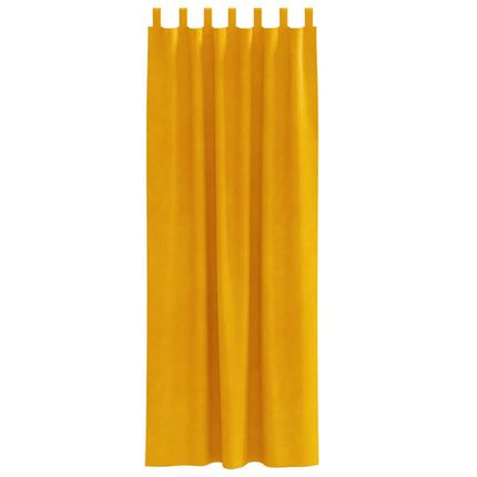 Mörkläggningsgardiner 2 pcs Senapsgul 140 x 260 cm Sammet