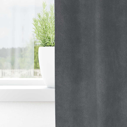 Mörkläggningsgardiner 2 pcs Ljusgrå 140 x 225 cm Sammet