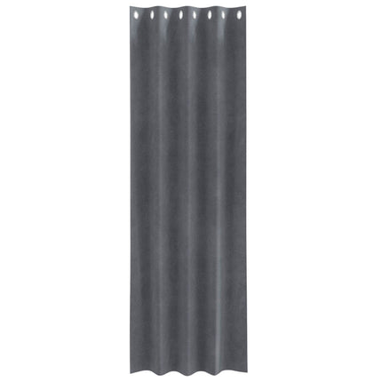 Mörkläggningsgardiner 2 pcs Ljusgrå 140 x 260 cm Sammet
