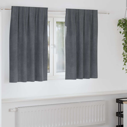Mörkläggningsgardiner 2 pcs Ljusgrå 140 x 140 cm Sammet