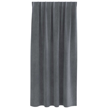 Mörkläggningsgardiner 2 pcs Ljusgrå 140 x 175 cm Sammet